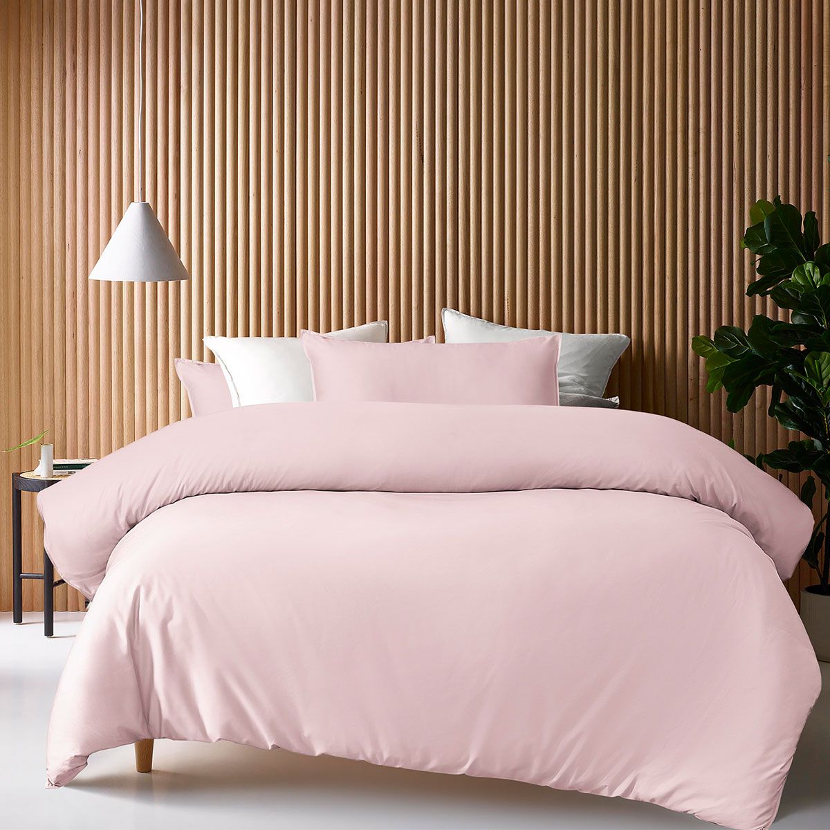 Accessorize 400TC Blush Bamboo Cotton Double Stitch Quilt Cover Set Super King V442-HIN-QUILTCS-DOUBLESTITCH-BLUSH-SK
