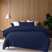Accessorize 400TC Navy Bamboo Cotton Double Stitch Quilt Cover Set King V442-HIN-QUILTCS-DOUBLESTITCH-NAVY-KI