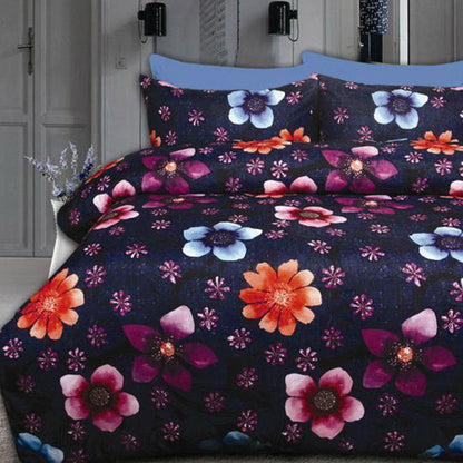 Big Sleep Floating Flowers Quilt Cover Set Single V442-HIN-QUILTCS-FLOATINGFLOWERS-NAVY-SB