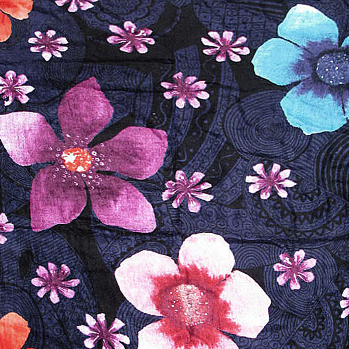 Big Sleep Floating Flowers Quilt Cover Set Single V442-HIN-QUILTCS-FLOATINGFLOWERS-NAVY-SB