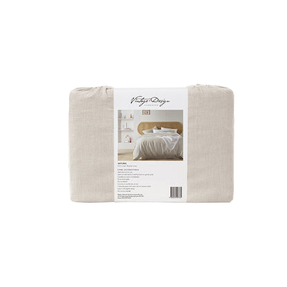 Vintage Design Homewares Natural French Linen Quilt Cover Set Super King V442-HIN-QUILTCS-FRENCHLINEN-NATURAL-SK
