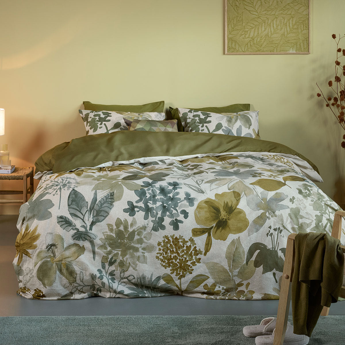 Bedding House Lilian Green 100% Cotton Percale Quilt Cover Set Queen V442-HIN-QUILTCS-LILIAN-GREEN-QS