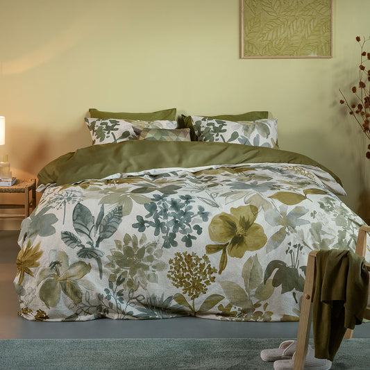 Bedding House Lilian Green 100% Cotton Percale Quilt Cover Set Queen V442-HIN-QUILTCS-LILIAN-GREEN-QS