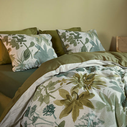 Bedding House Lilian Green 100% Cotton Percale Quilt Cover Set Queen V442-HIN-QUILTCS-LILIAN-GREEN-QS