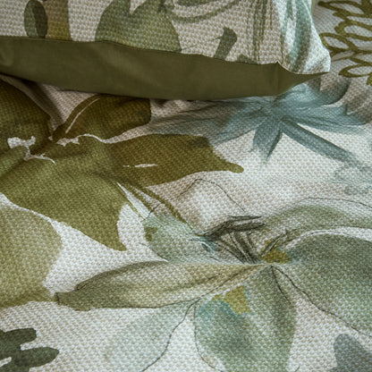 Bedding House Lilian Green 100% Cotton Percale Quilt Cover Set Queen V442-HIN-QUILTCS-LILIAN-GREEN-QS
