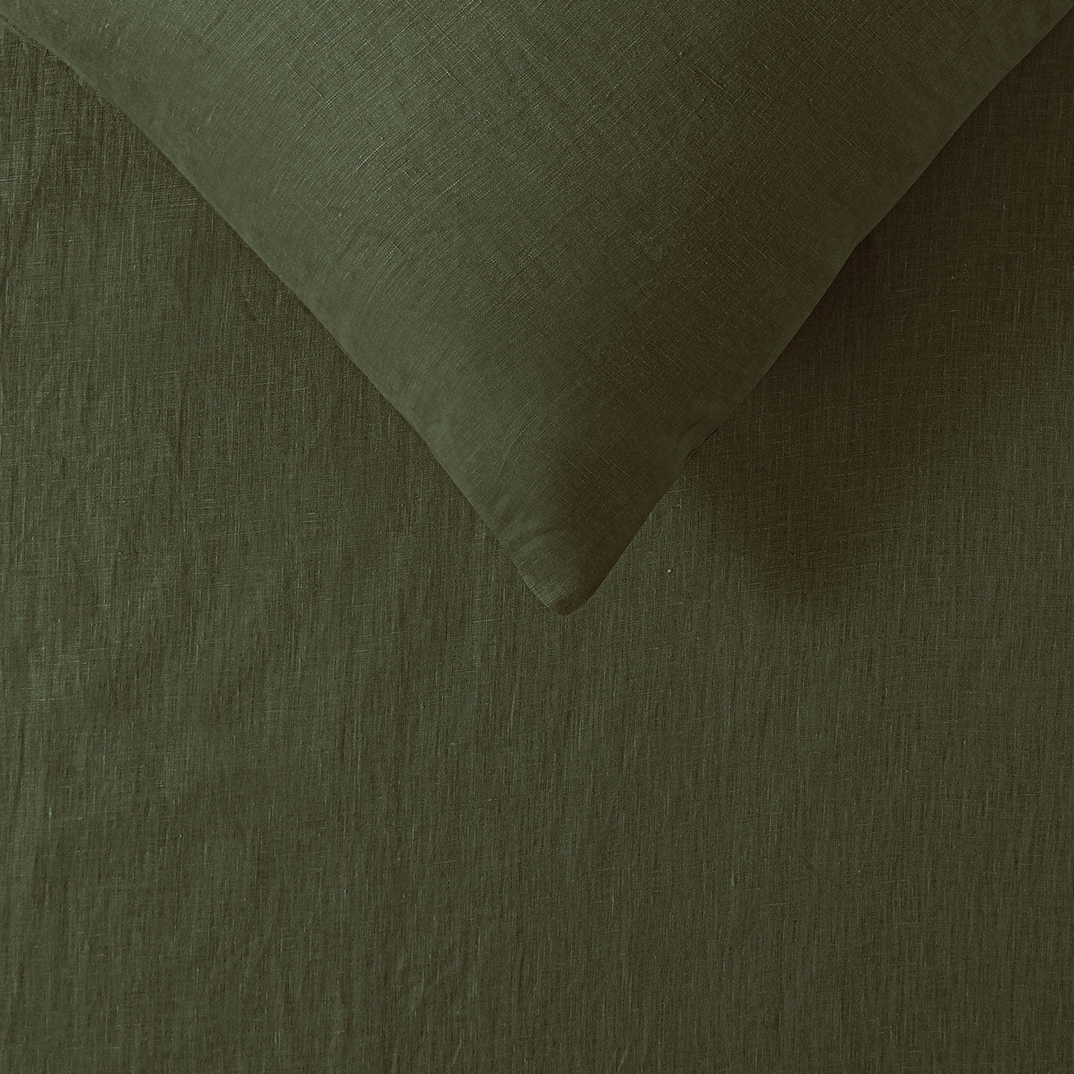 100% Linen Olive Quilt Cover Set Super King V442-HIN-QUILTCS-LINEN-OLIVE-SK