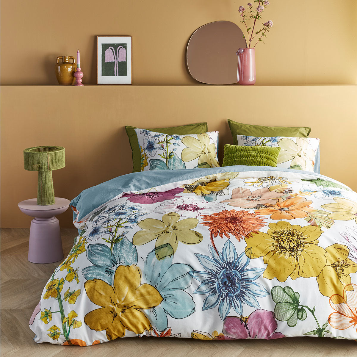 Bedding House Lotti Multi Cotton Floral Quilt Cover Set King V442-HIN-QUILTCS-LOTTI-MULTI-KI