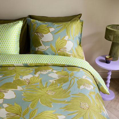Oilily Melodi Green Cotton Floral Quilt Cover Set King V442-HIN-QUILTCS-MELODI-GREEN-KI
