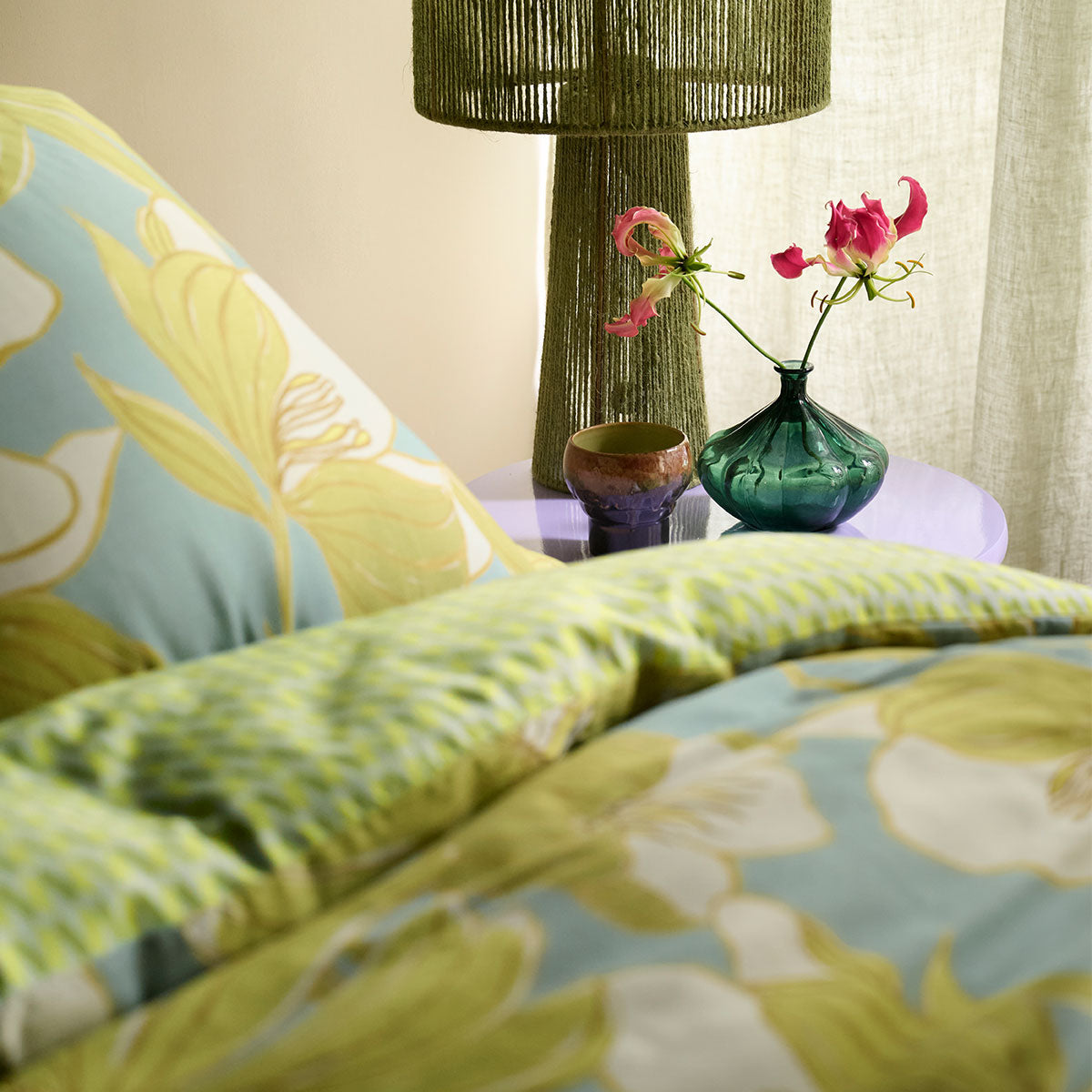 Oilily Melodi Green Cotton Floral Quilt Cover Set King V442-HIN-QUILTCS-MELODI-GREEN-KI