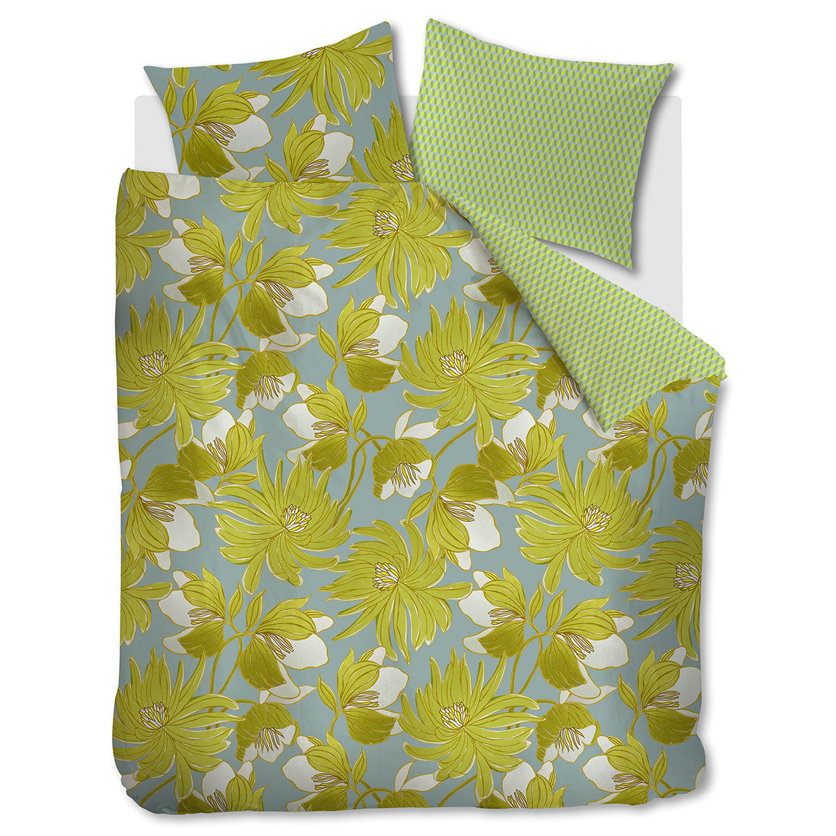Oilily Melodi Green Cotton Floral Quilt Cover Set King V442-HIN-QUILTCS-MELODI-GREEN-KI