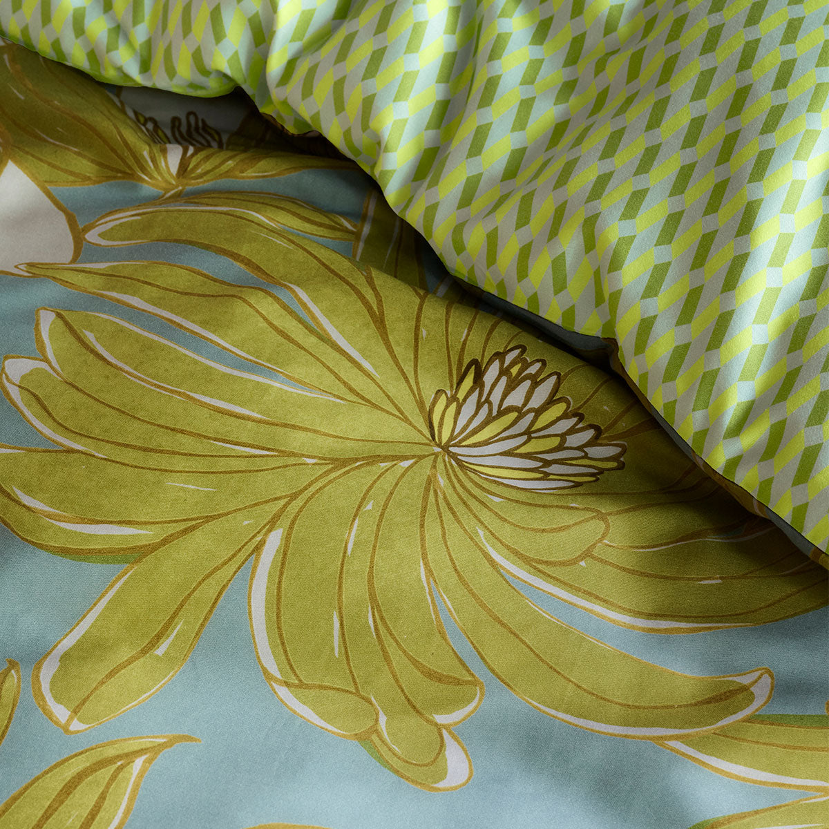 Oilily Melodi Green Cotton Floral Quilt Cover Set Queen V442-HIN-QUILTCS-MELODI-GREEN-QS