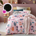 Happy Kids Miaow Glow in the Dark Quilt Cover Set Single V442-HIN-QUILTCS-MIAOW-PINK-SB