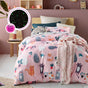 Happy Kids Miaow Glow in the Dark Quilt Cover Set Single V442-HIN-QUILTCS-MIAOW-PINK-SB