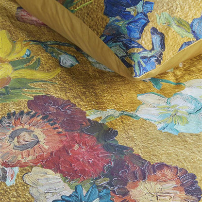 Bedding House Van Gogh Partout des Fleurs Gold Cotton Sateen Quilt Cover Set King V442-HIN-QUILTCS-PARTOUTDESFLEURS-GOLD-KI