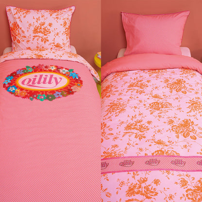 Oilily Prom Flowers Pink Cotton Quilt Cover Set Single V442-HIN-QUILTCS-PROMFLOWERS-PINK-SB
