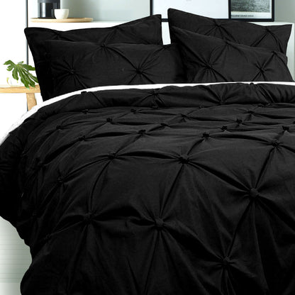 Bloomington Puffy Quilt Cover Set Black KING V442-HIN-QUILTCS-PUFFY-BLACK-KI