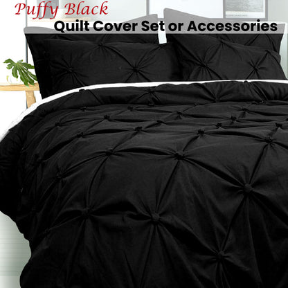 Bloomington Puffy Quilt Cover Set Black KING V442-HIN-QUILTCS-PUFFY-BLACK-KI