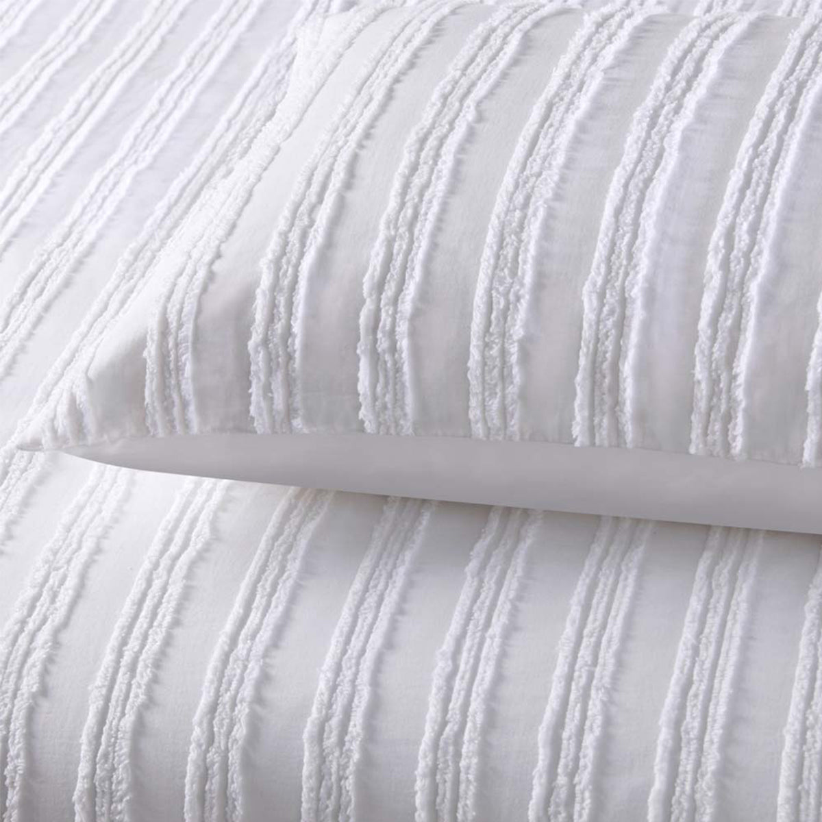 Vintage Design Homewares Reflections White Cotton Quilt Cover Set King V442-HIN-QUILTCS-REFLECTIONS-WHITE-KI