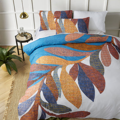 Accessorize Sorrel White Cotton Foliage Quilt Cover Set Double V442-HIN-QUILTCS-SORREL-WHITE-DS