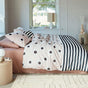 VTWonen Stripe and Eye Natural Cotton Quilt Cover Set Queen V442-HIN-QUILTCS-STRIPEANDEYE-NATURAL-QS