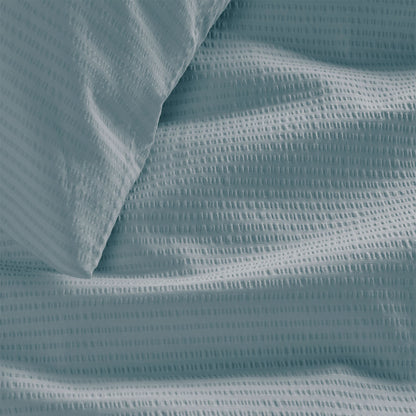 Bedding House Summer Blue Grey Seersucker Cotton Quilt Cover Set King V442-HIN-QUILTCS-SUMMERSEERSUCKER-BLUE-KI