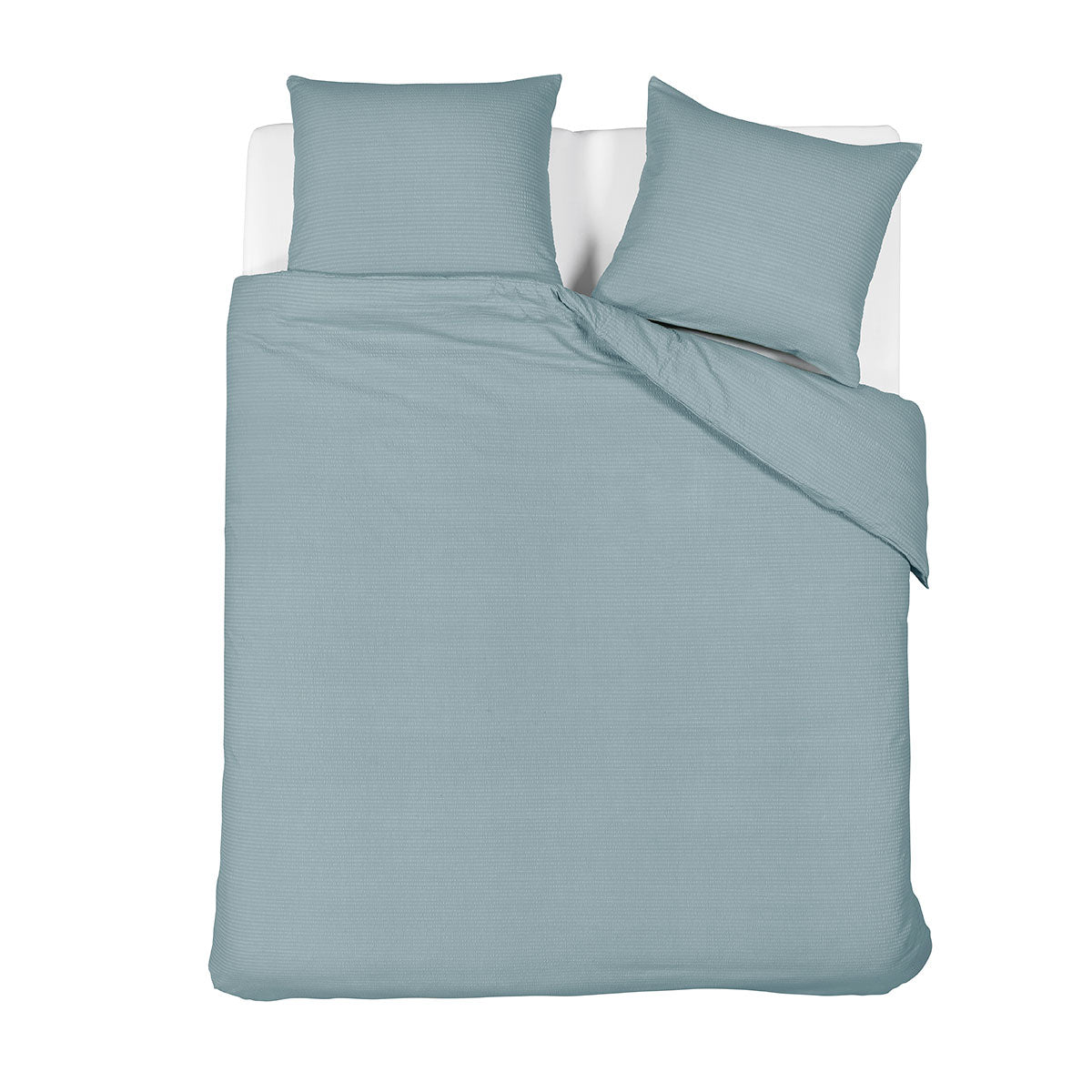 Bedding House Summer Blue Grey Seersucker Cotton Quilt Cover Set Queen V442-HIN-QUILTCS-SUMMERSEERSUCKER-BLUE-QS
