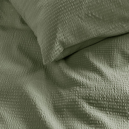 Bedding House Summer Green Seersucker Cotton Quilt Cover Set King V442-HIN-QUILTCS-SUMMERSEERSUCKER-GREEN-KI