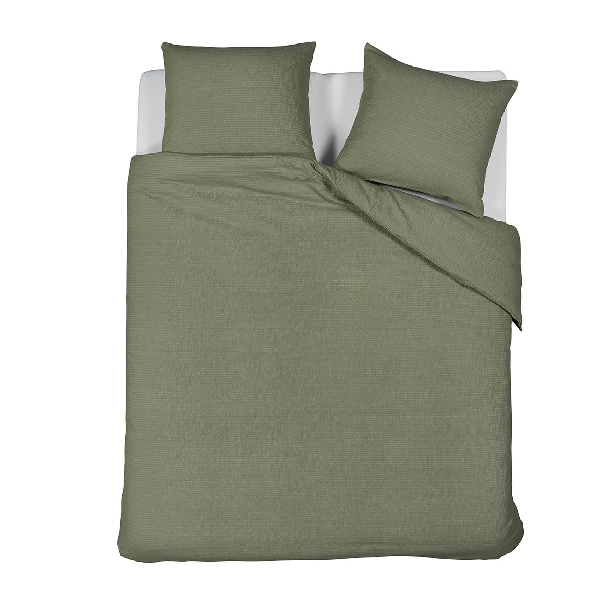 Bedding House Summer Green Seersucker Cotton Quilt Cover Set King V442-HIN-QUILTCS-SUMMERSEERSUCKER-GREEN-KI