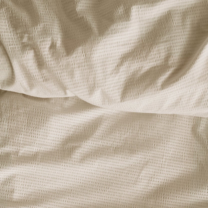 Bedding House Summer Sand Seersucker Cotton Quilt Cover Set Queen V442-HIN-QUILTCS-SUMMERSEERSUCKER-SAND-QS