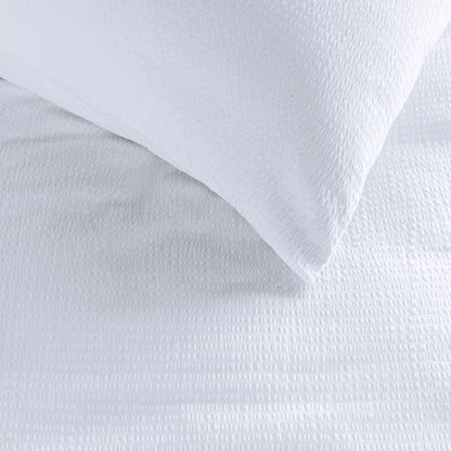 Bedding House Summer White Seersucker Cotton Quilt Cover Set King V442-HIN-QUILTCS-SUMMERSEERSUCKER-WHITE-KI