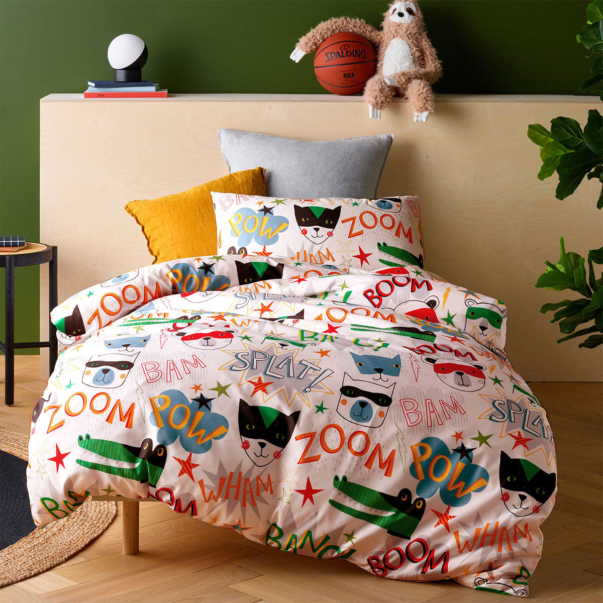 Happy Kids Superhero Quilt Cover Set Single V442-HIN-QUILTCS-SUPERHERO-MULTI-SB
