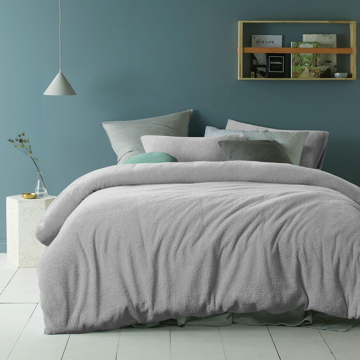 Accessorize Teddy Grey Quilt Cover Set Single V442-HIN-QUILTCS-TEDDY-GREY-SB
