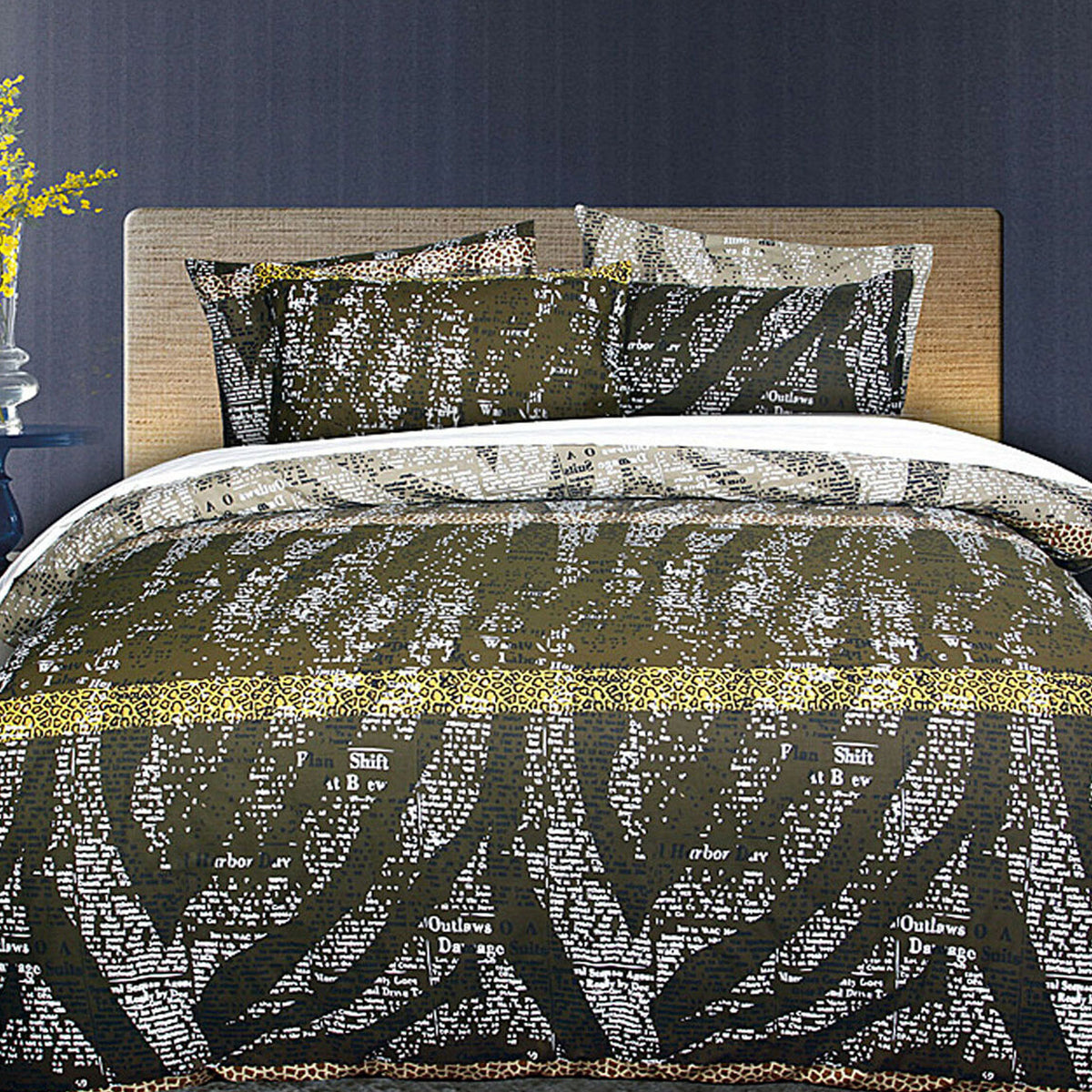 Accessorize Zig Zag Quilt Cover Set Queen V442-HIN-QUILTCS-ZIGZAG-BROWN-QS