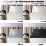 Accessorize Self Tanning Polyester Sheet Protector 145cm x 220cm White V442-HIN-SHEETPROTECTOR-POLYESTER-WHITE-RE