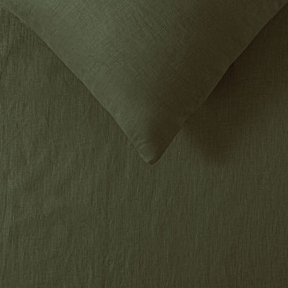 Vintage Design Homewares 100% Linen Olive Sheet Set Double V442-HIN-SHEETS-LINEN-OLIVE-DS