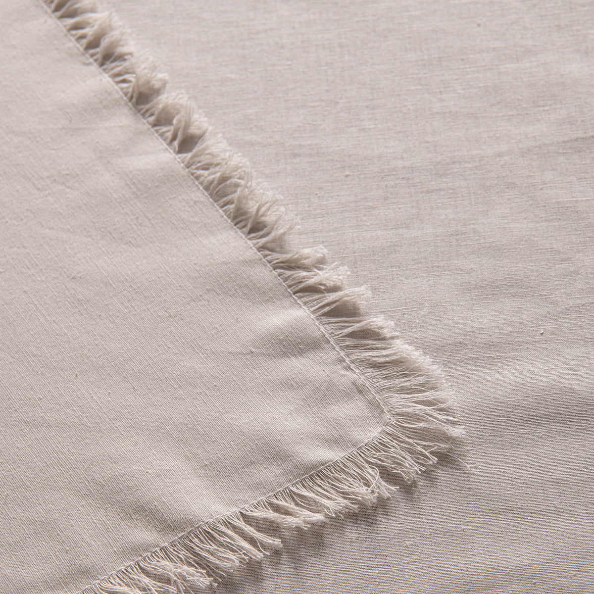 Vintage Design Homewares Gypsy Natural Fringed Washed Linen Cotton Tablecloth 150cm x 275cm V442-HIN-TABLEC-GYPSYLINENC275CM-NATURAL-RE