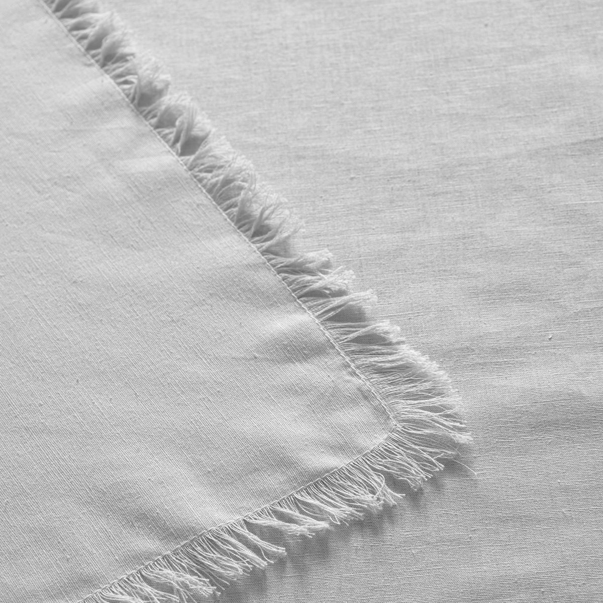 Vintage Design Homewares Gypsy White Fringed Washed Linen Cotton Tablecloth 150cm x 275cm V442-HIN-TABLEC-GYPSYLINENC275CM-WHITE-RE