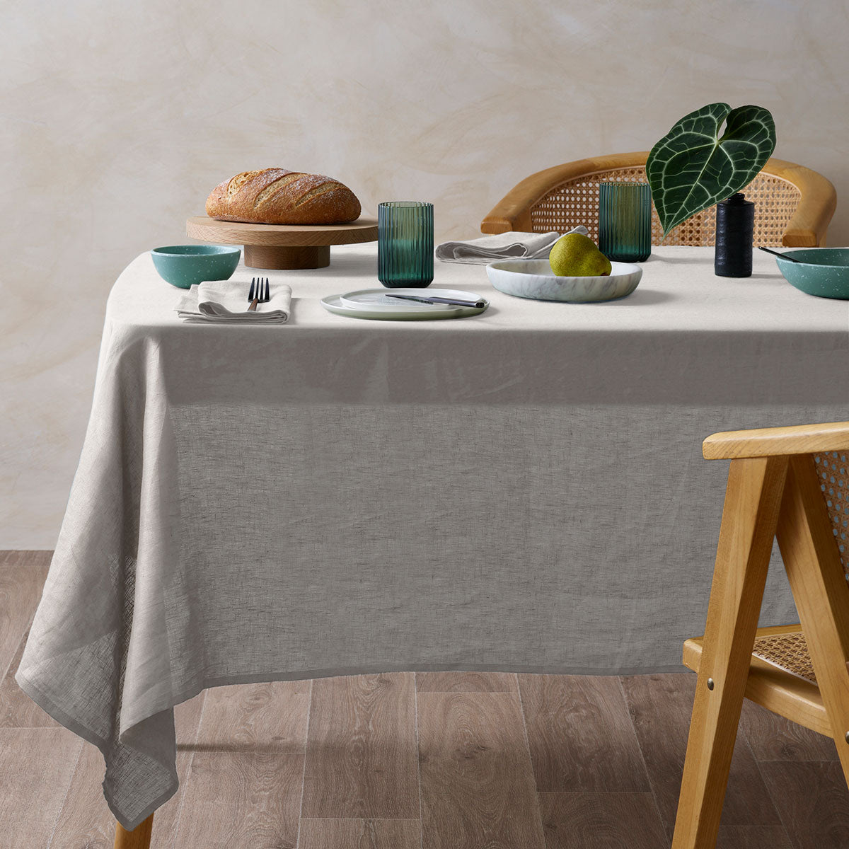 Vintage Design Homewares Natural French Linen Tablecloth 150cm x 230cm V442-HIN-TABLEC-LINEN230CM-NATURAL-RE