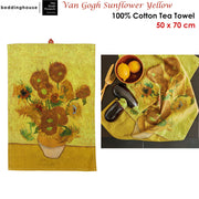 Bedding House Van Gogh Sunflower Yellow Tea Towel V442-HIN-TEAT-SUNFLOWER-YELLOW-RE