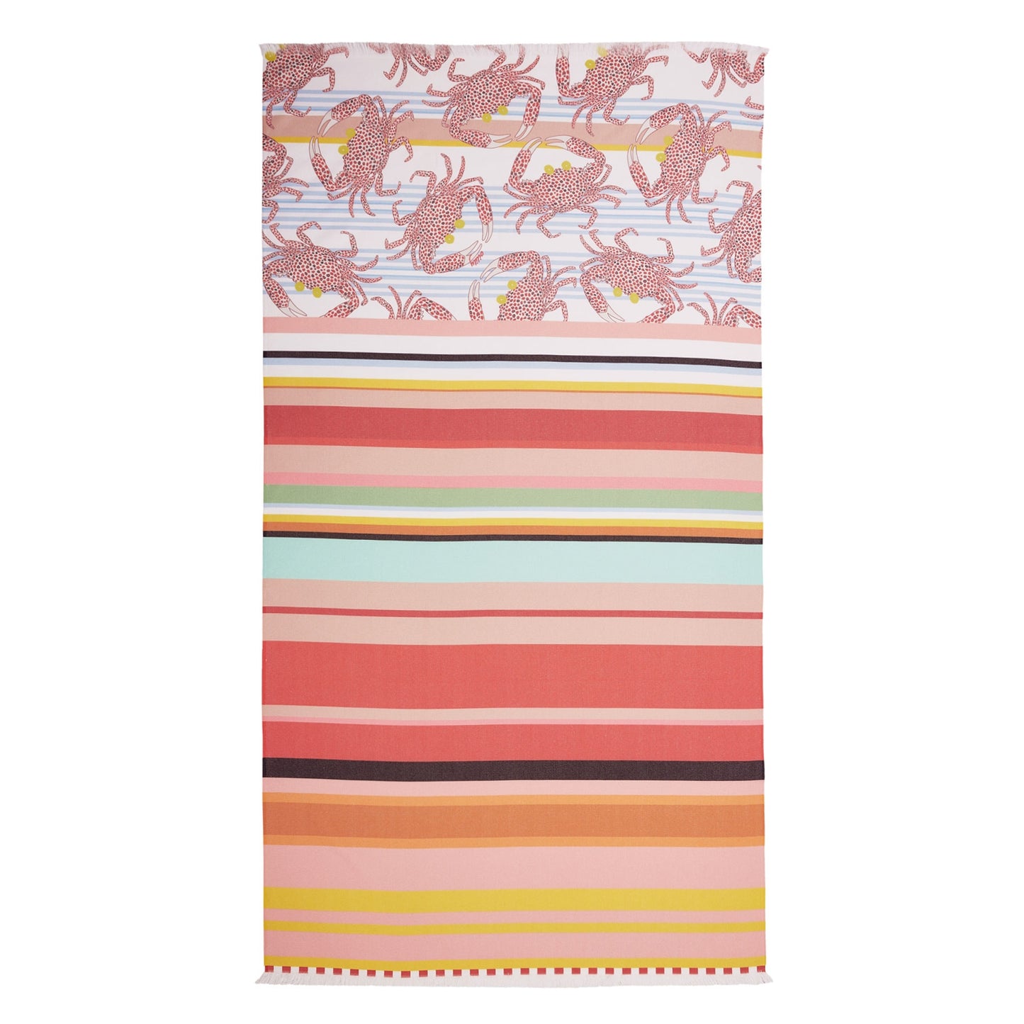 Oilily Cotton Digital Print Large Towel Crazy Crabs V442-HIN-TOWEL-CRAZYCRABS-MULTI-RE