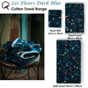 PIP Studio Les Fleurs Dark Blue Wash Mitt 16cm x 22cm V442-HIN-TOWEL-LESFLEURSMITT-DARKBLUE-RE