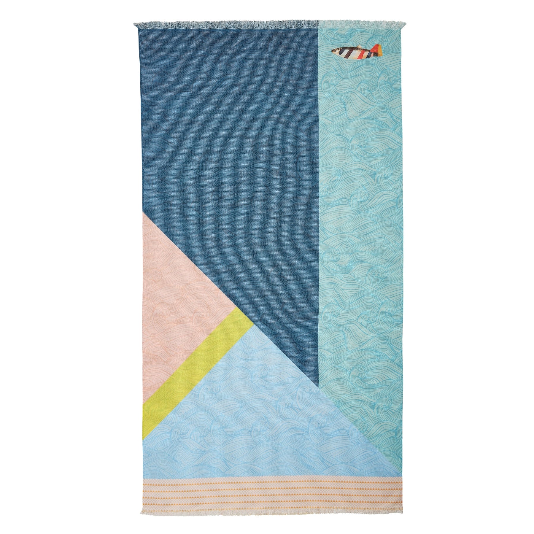 Oilily Cotton Digital Print Large Towel Stormy Waves V442-HIN-TOWEL-STORMYWAVES-MULTI-RE