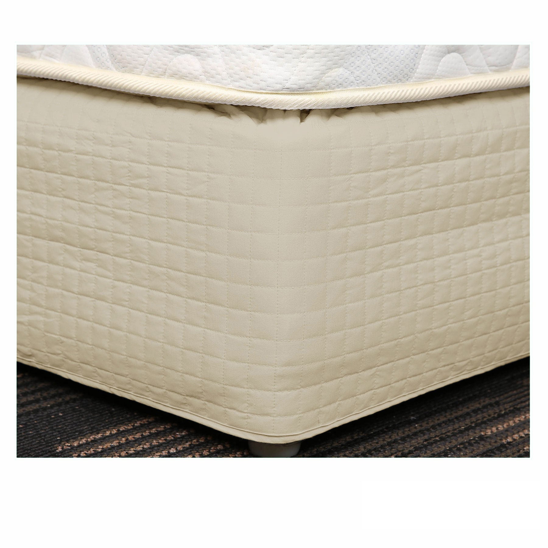 Easy Fit Quilted Valance Latte - Single V442-HIN-VALANCE-FITTED-LATTE-SB