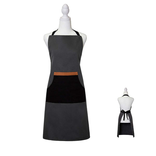 J Elliot Home Selby Cotton Apron 83 x 68 cm Charcoal & Black V442-IDC-APRON-SELBY-CHARCOAL-SH