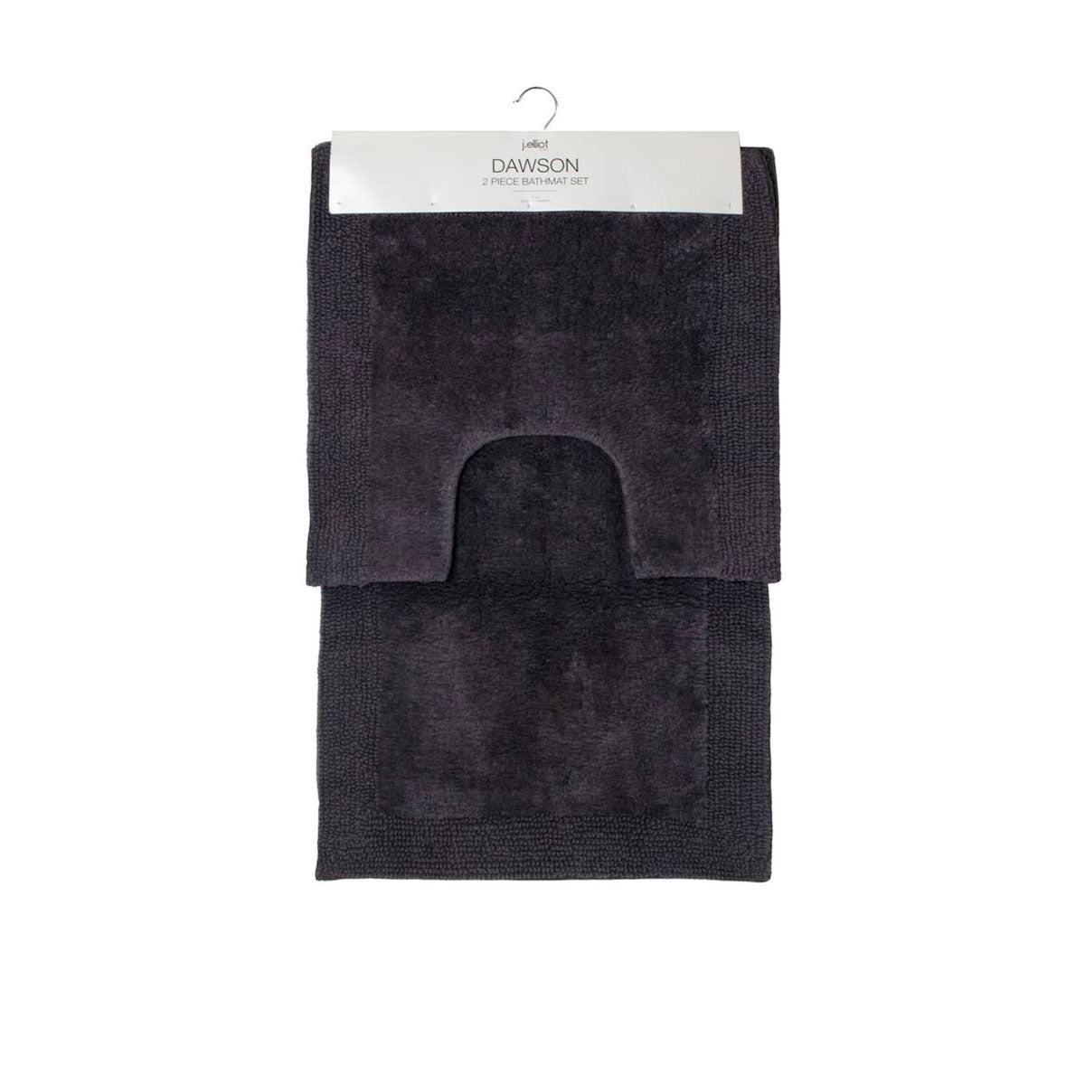 J.Elliot Home Home 2000GSM 2 Pce Dawson 100% Cotton Bath Mat Set Charcoal V442-IDC-BATHM-2PCEDAWSON-CHARCOAL-SH