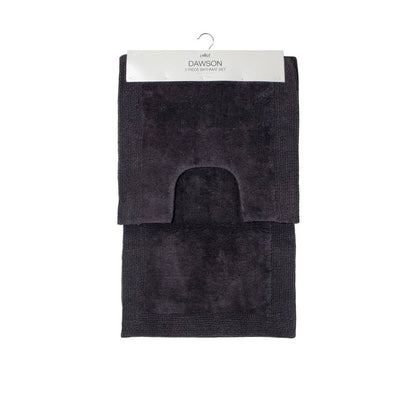 J.Elliot Home Home 2000GSM 2 Pce Dawson 100% Cotton Bath Mat Set Charcoal V442-IDC-BATHM-2PCEDAWSON-CHARCOAL-SH