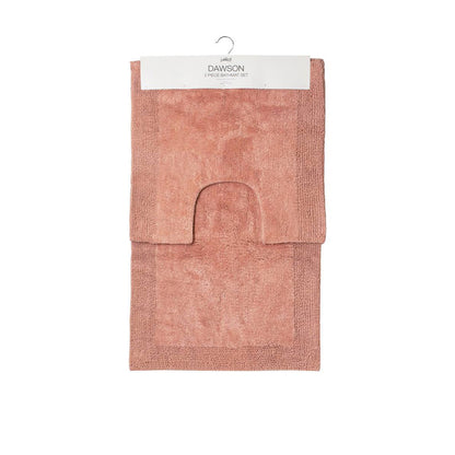 J.Elliot Home Home 2000GSM 2 Pce Dawson 100% Cotton Bath Mat Set Clay Pink V442-IDC-BATHM-2PCEDAWSON-CLAYPINK-SH