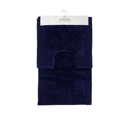 J.Elliot Home Home 2000GSM 2 Pce Dawson 100% Cotton Bath Mat Set Navy V442-IDC-BATHM-2PCEDAWSON-NAVY-SH