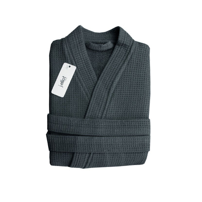 J Elliot Home Camila Cotton Waffle Bath Robe Coal V442-IDC-BATHROBE-CAMILA-COAL-L