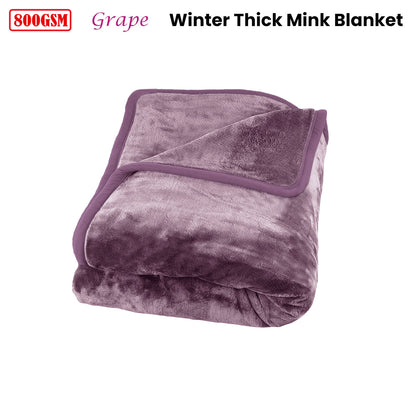 J Elliot Home 800GSM Luxury Winter Thick Mink Blanket Grape King V442-IDC-BLANKET-800GSMMINK-GRAPE-KI